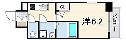 エスリード神戸兵庫駅アクアヴィラ 1Kの間取図画像