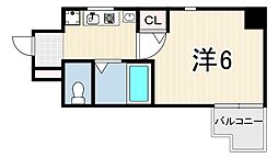 エステムコート神戸・ハーバーランド前 1Kの間取図画像