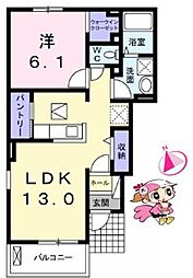 フィオーレNS4B 1LDKの間取図画像