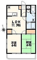 第5サンビレッジ泉水 2LDKの間取図画像