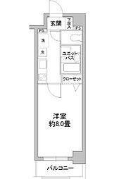 カスタリア野毛山 5階1Kの間取り