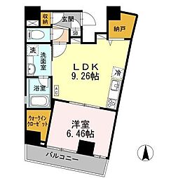 コリドール山手 1LDKの間取図画像