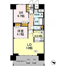 リーラ横浜川和町 1SLDKの間取図画像