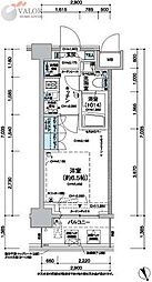 レジディア蒲田V 8階1Kの間取り