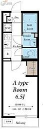 リブリ・GOLD 2階1Kの間取り