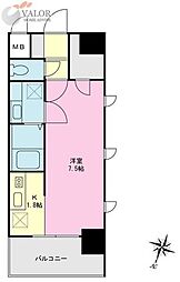 ウイングテラス京急川崎 6階1Kの間取り