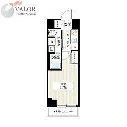 ＡＲＣＯＢＡＬＥＮＯ　ＭＵＳＡＳＨＩＫＯＳＵＧＩ 3階1Kの間取り