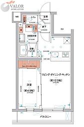 ハーモニーレジデンス羽田天空橋 4階1LDKの間取り