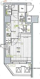 プレミアムキューブ大岡山 2階1Kの間取り