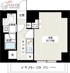 SQUARE CITY TURUMI RIVERSID 5階1Kの間取り