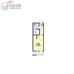 ＴＥＲＲＡＣＥ−Ｋ(テラスケー) 2階ワンルームの間取り