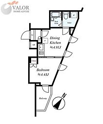 ビバリーホームズ久が原II 4階1DKの間取り
