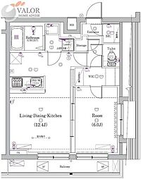 ガリシア矢口渡 6階1LDKの間取り