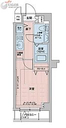 メインステージ多摩川 4階1Kの間取り