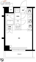 ルーブル新川崎 7階1Kの間取り