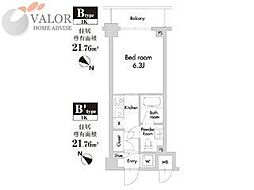 プライムアーバン田園調布南 3階1Kの間取り