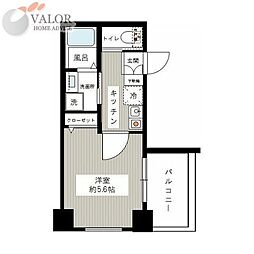 ルクシェール武蔵新田(ルクシェールムサシニッタ) 2階1Kの間取り