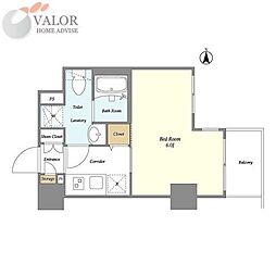 Ｌａ Ｄｏｕｃｅｕｒ川崎II 6階1Kの間取り