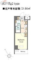 SHOKEN Residence横浜鶴見V 2階1Kの間取り