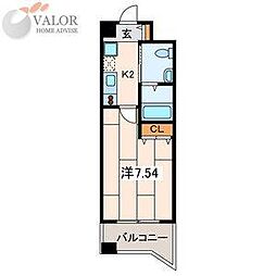 VicoLo横濱反町 5階1Kの間取り