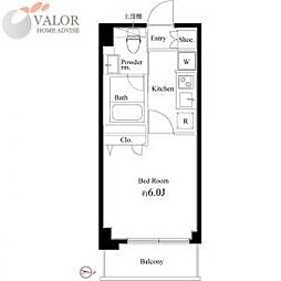 コートブランシェ 1Kの間取図画像