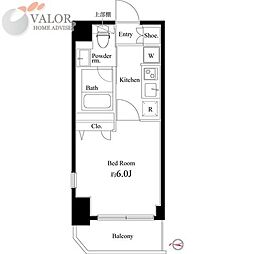 コートブランシェ 1Kの間取図画像