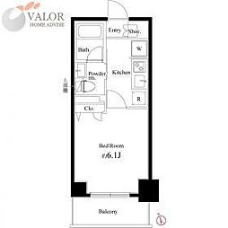 コートブランシェ 1Kの間取図画像