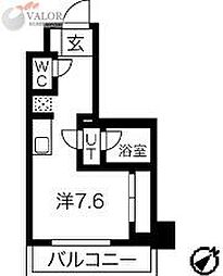 クラリッサ川崎グランデ ワンルームの間取図画像