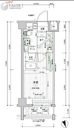 メインステージ横浜三ッ沢 1Kの間取図画像