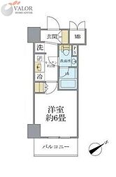 レスピール川崎 1Kの間取図画像