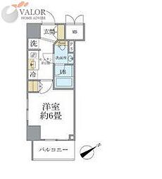 レスピール川崎 1Kの間取図画像