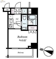 レアライズ平和島 1Kの間取図画像