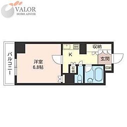 エスティメゾン川崎 1Kの間取図画像