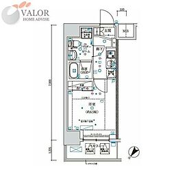 スパシエエール横浜 1Kの間取図画像