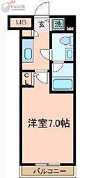 メジャー・ランド横濱鶴見 1Kの間取図画像