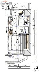 メインステージ川崎イースト 1Kの間取図画像