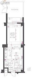 大田区鵜の木2丁目マンション 1LDKの間取図画像