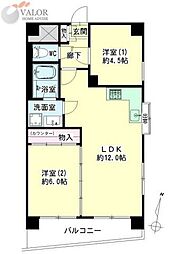 アビタシオンルミエール 2LDKの間取図画像