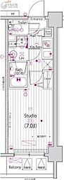 ガーラプライム横濱関内 1Kの間取図画像