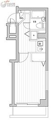 プレール池上弐番館 1Kの間取図画像