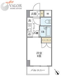 KDXレジデンス横浜関内 1Kの間取図画像