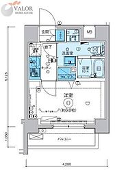 リヴシティ横濱インサイト 1Kの間取図画像