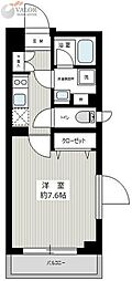 ジーベック下丸子 1Kの間取図画像