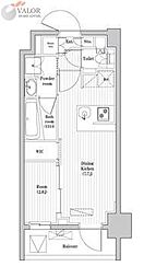 アジールコート蒲田 1DKの間取図画像