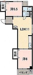 タカノフラット 2LDKの間取図画像
