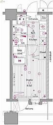 グランド・ガーラ横濱元町 1Kの間取図画像