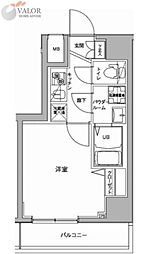 ジェノヴィア川崎駅グリーンヴェール 1Kの間取図画像
