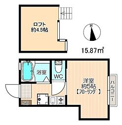 G・Aヒルズ川崎/小倉 1Kの間取図画像