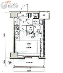 REGLUSYOKOHAMAHODOGAYA ワンルームの間取図画像