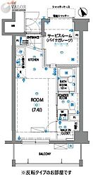 レグラス武蔵新城モーターガラージュ 1Kの間取図画像